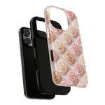 Silk Rose Phone Case, Blush Pink Floral Pattern Tough Cover, Gift