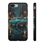 Vintage Teal 1957 Bel Air Classic Car Tough Case | Retro Rainy City Phone Cover
