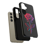 Glitch Rose Neon Phone Case Vaporwave Tough Cover