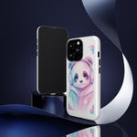 Pastel Panda Phone Case, Glitch Color Block Cover