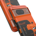 Orange Mustang Art Phone Case, GT500 American Muscle Car Tough Cover for Male