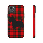 Scottish Terrier Silhouette Plaid Art Tough Phone Case
