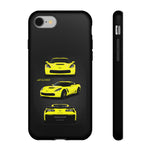 C7 Z06 Phone Case Featuring Yellow Chevy Supercar Artwork