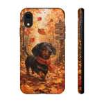 Dachshund Autumn Stroll Dog Tough Phone Case