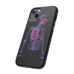 Neon Anatomical Skeleton Phone Case | Internal Displacement Art