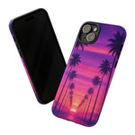Retrowave Aesthetic Sunset Palm Trees phone case