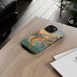 Leaping Golden Trout Lake Scene phone case | Tough Cover