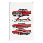 1960 Impala Red Bubble Top Banner 34x56 Garage Man Cave Wall Decor Gift