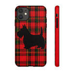 Scottish Terrier Silhouette Plaid Art Tough Phone Case