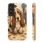 Guilty Basset Hound Phone Case, Muddy Watercolor Art Cover