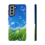 Bubbles Over Grass phone case | Tough Cover