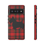 Scottish Terrier Silhouette Plaid Art Tough Phone Case