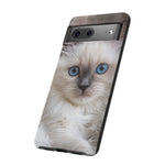 Ragdoll Kitten Phone Case, Blue Eyes Macro Portrait Cover, Gift