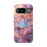 Floating Pool Deck Phone Case, Pastel Cloud 3D Render Cover