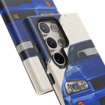 R34 Skyline GT-R Bayside Blue Tough Phone Case for 90s JDM Fans