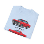 Red 1965 GTO Car Illustration T-Shirt | Classic Muscle Car Trio Tee