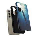 Barracuda Silhouette Phone Case, Sunlit Marine Art Tough Cover