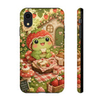 Cute Kawaii Frog Phone Case Strawberry Picnic Tough Cover Gift Art