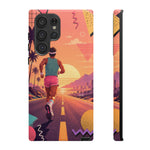 Retro Runner Sunset phone case | 80s Vaporwave jogging design
