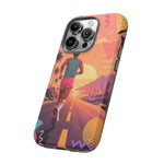 Retro Runner Sunset phone case | 80s Vaporwave jogging design