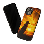 Golden Retriever Golden Hour Silhouette Art Tough Phone Case