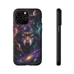 Cosmic Wolf Phone Case, Galaxy Nebula Portrait Tough Cover, Gift