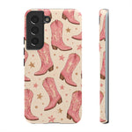 Pink Cowboy Boots phone case | Western pattern | Pastel stars