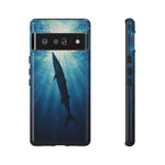 Barracuda Silhouette Phone Case, Sunlit Marine Art Tough Cover