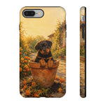 Rottweiler Puppy in Flower Pot Tough Case | Floral Dog Phone Cover
