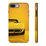 Yellow Corvette Phone Case, C3 Stingray Classic Sports Cover, Gift