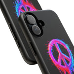 Glitch Peace Sign Phone Case, RGB Melt Digital Art Tough Cover, Gift
