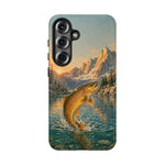 Leaping Golden Trout Lake Scene phone case | Tough Cover