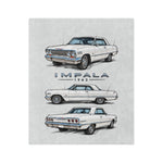 1963 Chevy Impala Illustration Blanket | Classic Car Velveteen Throw