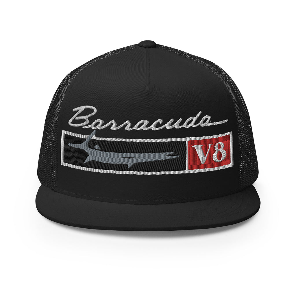 Front Fender Emblem 1968 Barracuda V8 68 Cuda hat for Classic Car Owners Muscle Cars Enthusiasts Mechanics Gear Heads 5 panel Trucker Cap