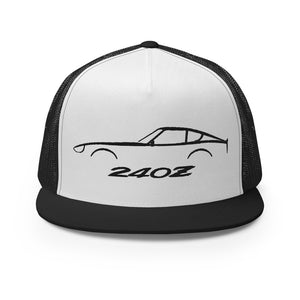 Datsun 240z Silhouette S30 Vintage JDM Car Custom Embroidered 5 Panel Trucker Cap Snapback Hat