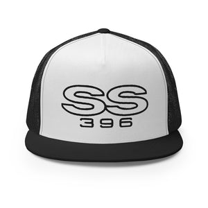 SS 396 Chevy Engine Muscle Car Owner Custom Embroidered 5 Panel Trucker Cap Snapback Hat