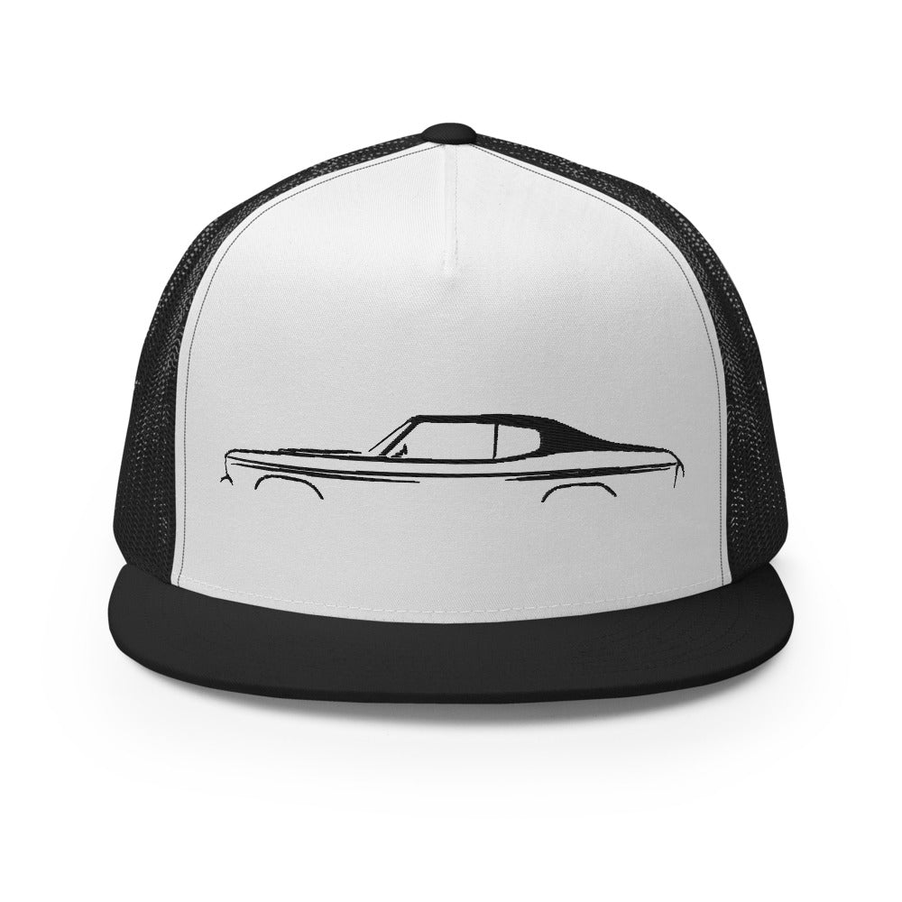 1970 Chevelle SS Silhouette Muscle Car Custom Embroidered 5 Panel Trucker Cap Snapback Hat