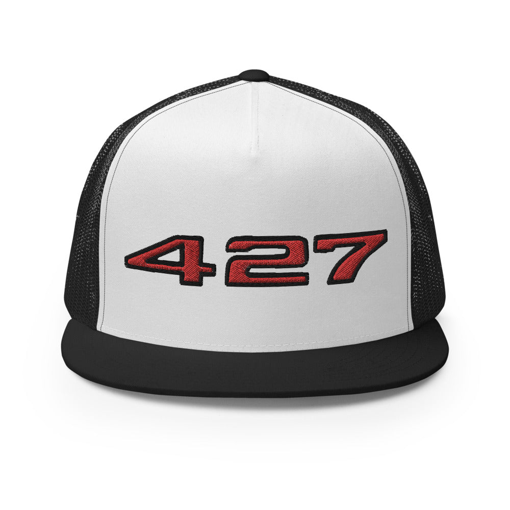 Chevy 427 Engine Classic Cars Emblem Custom Embroidered 5 Panel Trucker Cap Snapback Hat