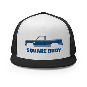 1987 Chevy C10 Silverado Square Body American Pickup Truck Custom Embroidered 5 Panel Trucker Cap Snapback Hat