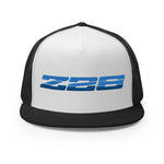 1985 1986 Camaro Z28 Blue Emblem Retro 80s Aesthetic Custom Embroidered 5 Panel Trucker Cap Snapback Hat