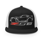 C7 Corvette Z06 trucker hat for 7th Gen Vette Drivers Owners Custom Car Show 5 panel Cap