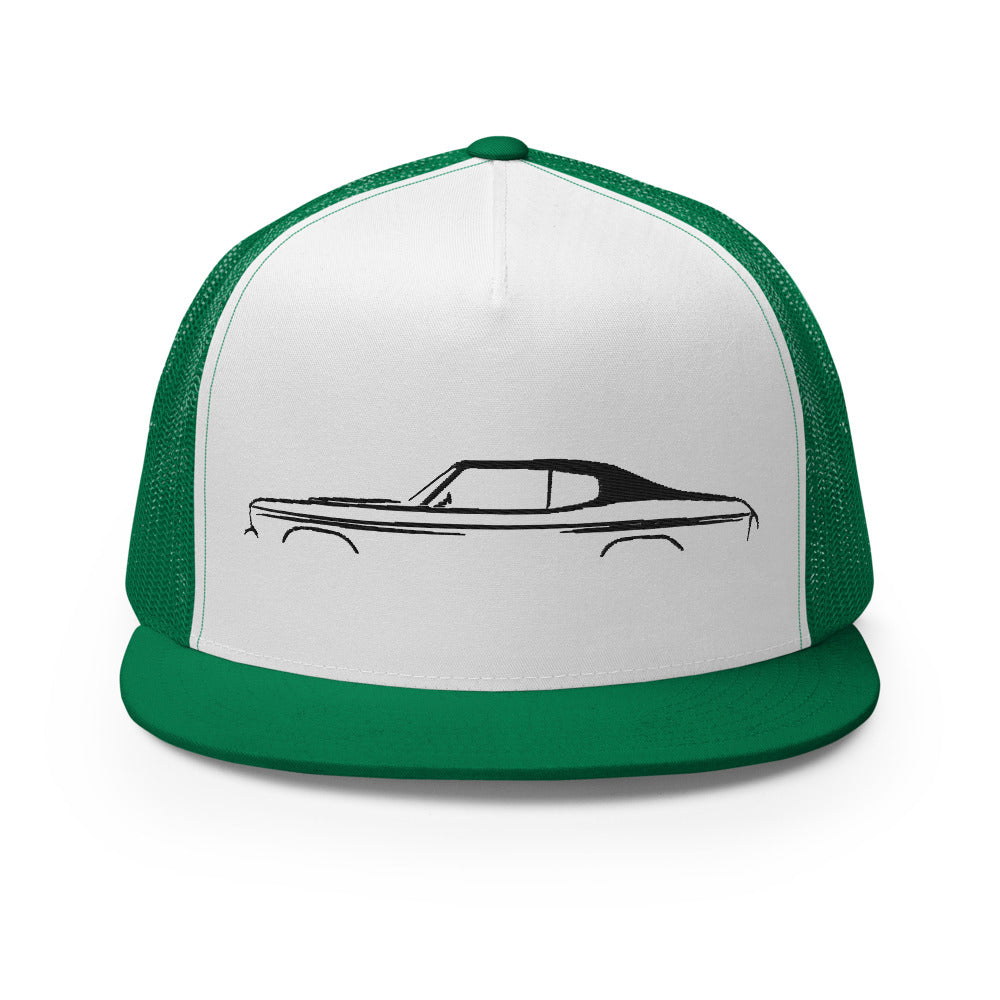 1970 Chevelle SS Silhouette Muscle Car Custom Embroidered 5 Panel Trucker Cap Snapback Hat