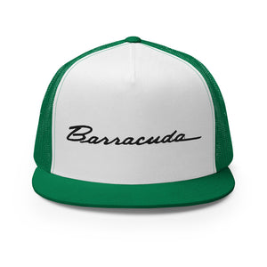 1970s Barracuda Emblem Script Muscle Car Cuda Classic Cars Custom Embroidered 5 Panel Trucker Cap Snapback Hat