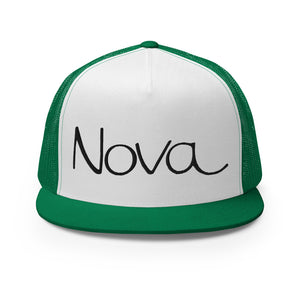 1969 Chevy Nova Emblem Script Muscle Car Custom Embroidered 5 Panel Trucker Cap Snapback Hat