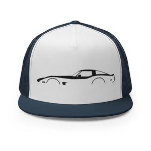 Corvette C3 Outline 3rd Gen Vette Owner Custom Embroidered 5 Panel Trucker Cap Snapback Hat