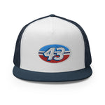 The King 43 Richard Petty Retro Stock Car Racing Custom Embroidered 5 Panel Trucker Cap Snapback Hat