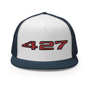 Chevy 427 Engine Classic Cars Emblem Custom Embroidered 5 Panel Trucker Cap Snapback Hat