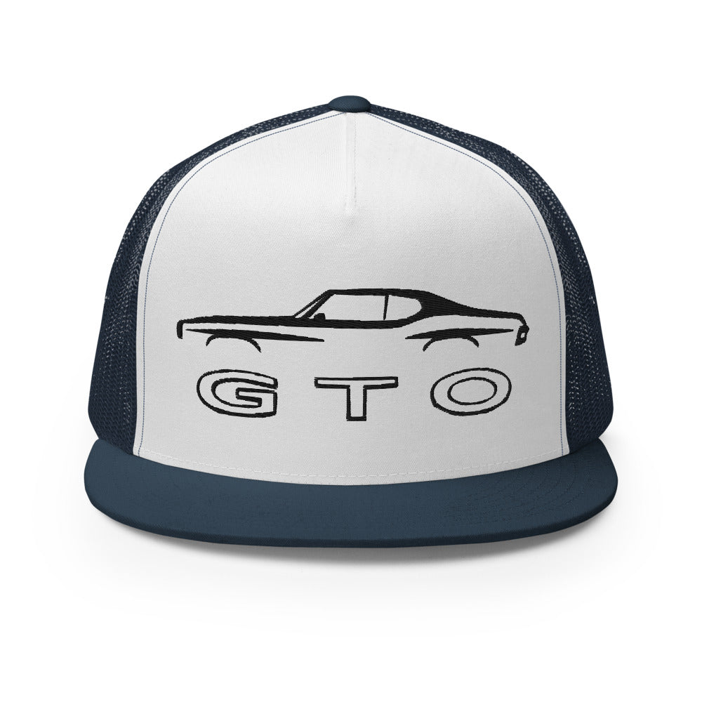 GTO American Muscle Car Collector Classic Cars Owner Custom Embroidered 5 Panel Trucker Cap Snapback Hat