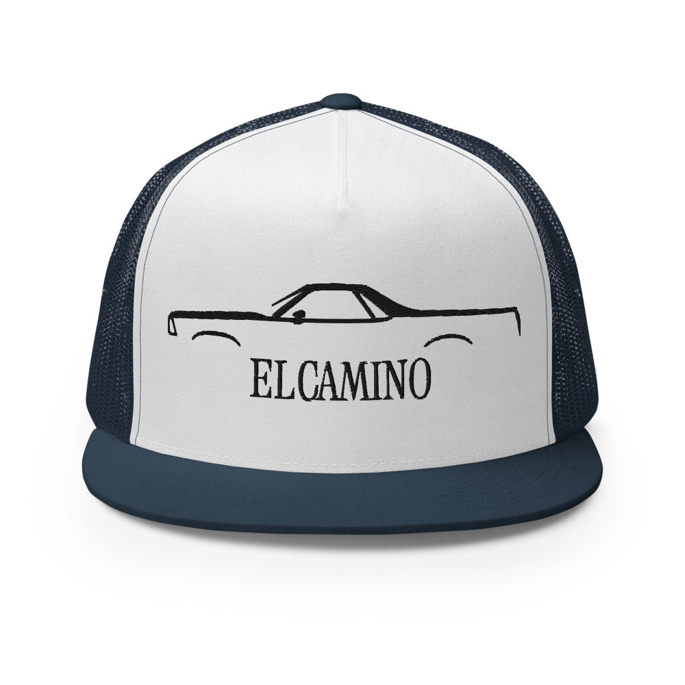 Chevy El Camino 5th Generation 1978 Classic Car Silhouette Custom Embroidered 5 Panel Trucker Cap Snapback Hat