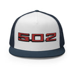 Chevy Big Block Engine 502 Emblem Custom Embroidered 5 Panel Trucker Cap Snapback Hat